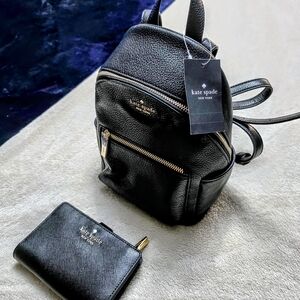 Kate Spade Mini Leila Black Backpack And Matching Wallet